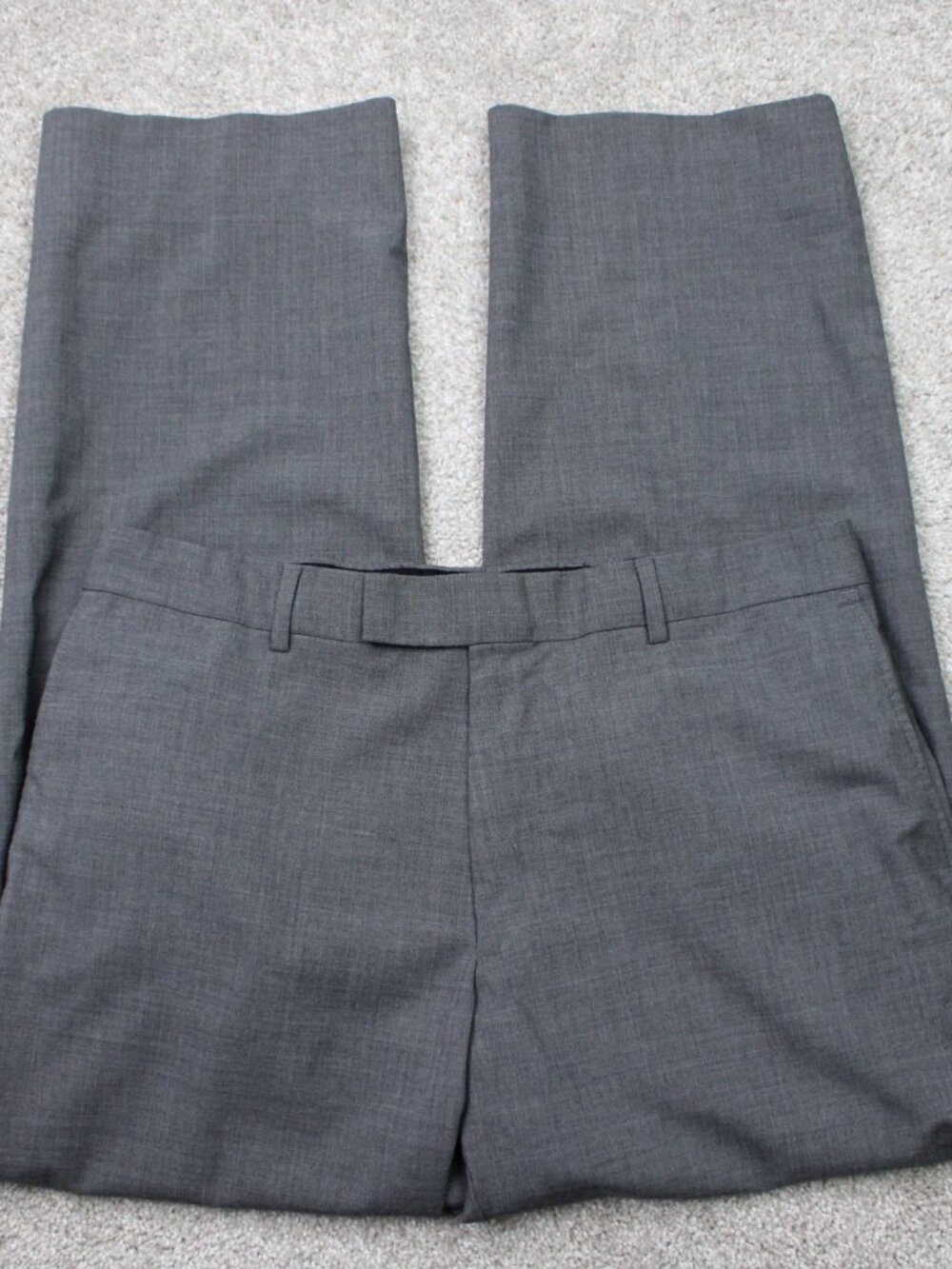BOSS Hugo Boss Pants Mens 35x30 Gray James Brown Virgin Wool Stretch Flat Front